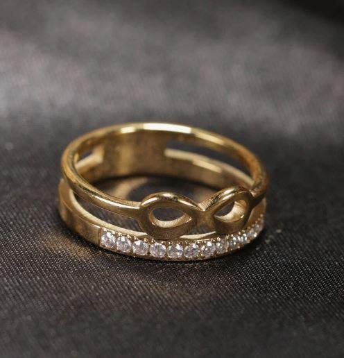 Infinite ring - Stainless ring with cubic zirconia