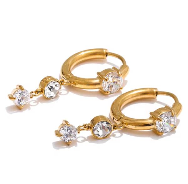 Kristy dangly hoop - Stainless steel everyday hoop earrings