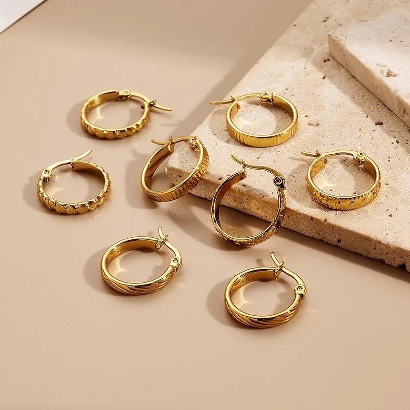 Classic Hoop - Stainless Steel Hoop for Everything Everyday Classic Hoop Made from Stainless Steel Gold-Tone Earrings