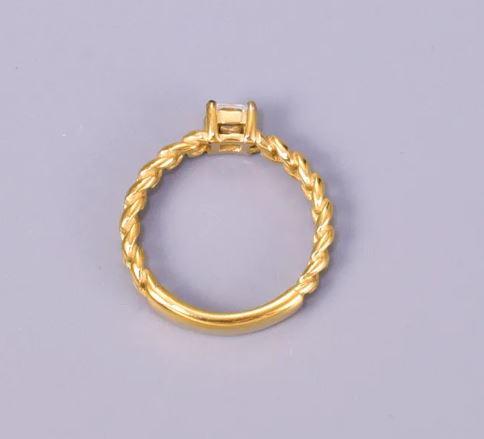 Chain Ring - Stainless Steel Zircon 18K Gold Plated Rings