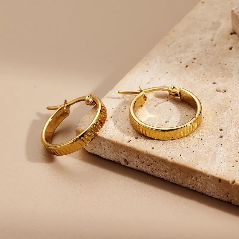 Classic Hoop - Stainless Steel Hoop for Everything Everyday Classic Hoop Made from Stainless Steel Gold-Tone Earrings