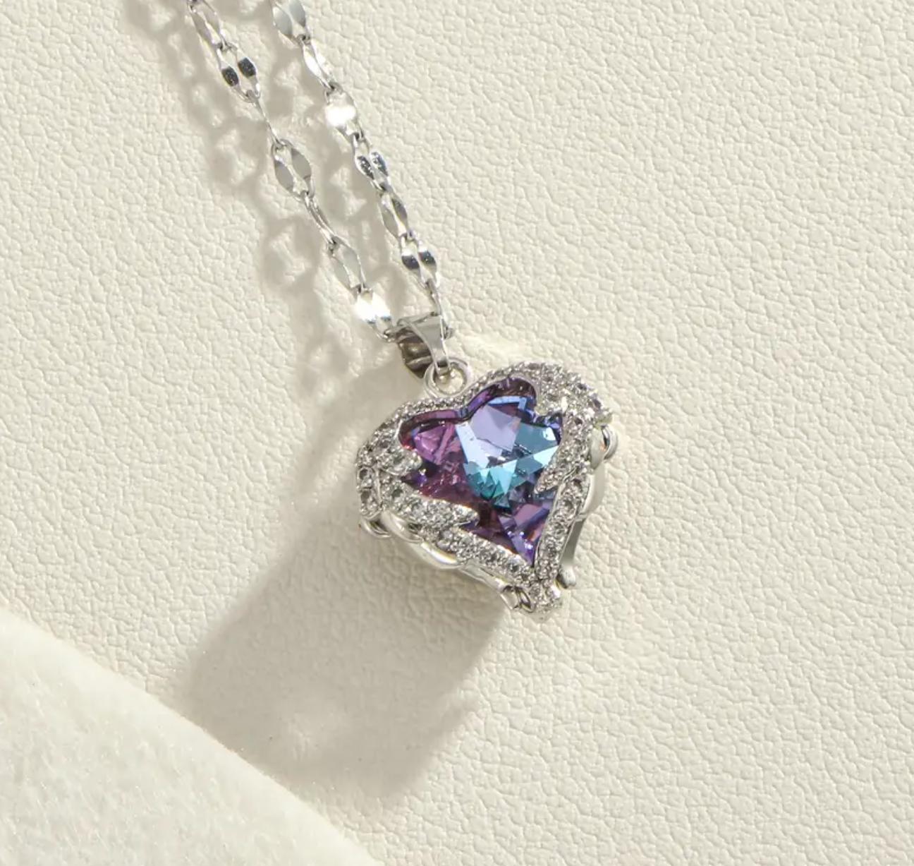 In Love Necklace - 18K Golden Plated Heart Pendant Necklace, Stainless Steel Fashion Choker