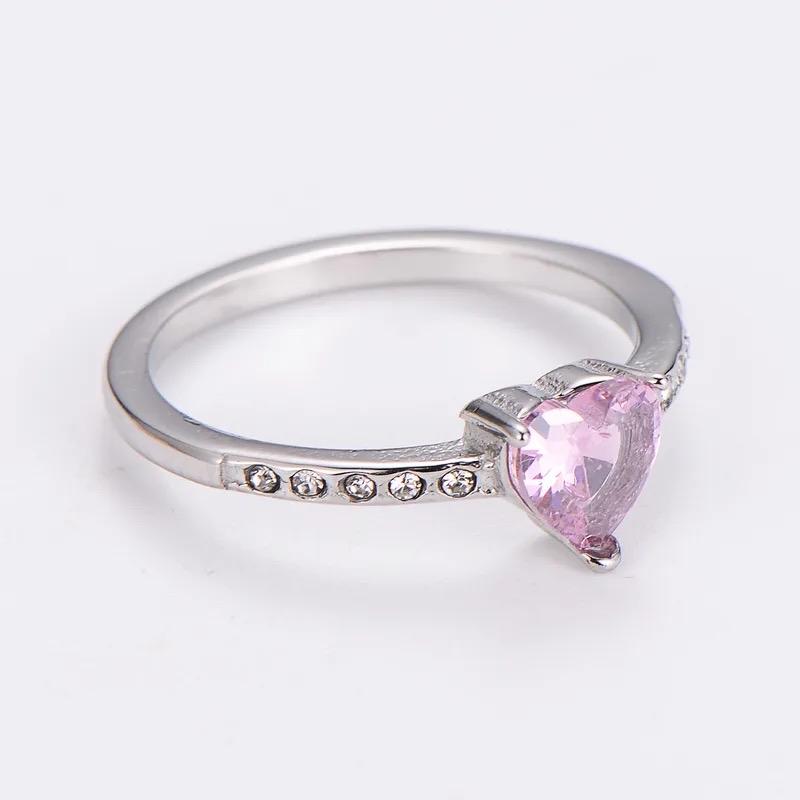 Sweetheart Ring - Stainless Steel Everyday Ring with Heart-Shaped Gemstones in Gold Finish