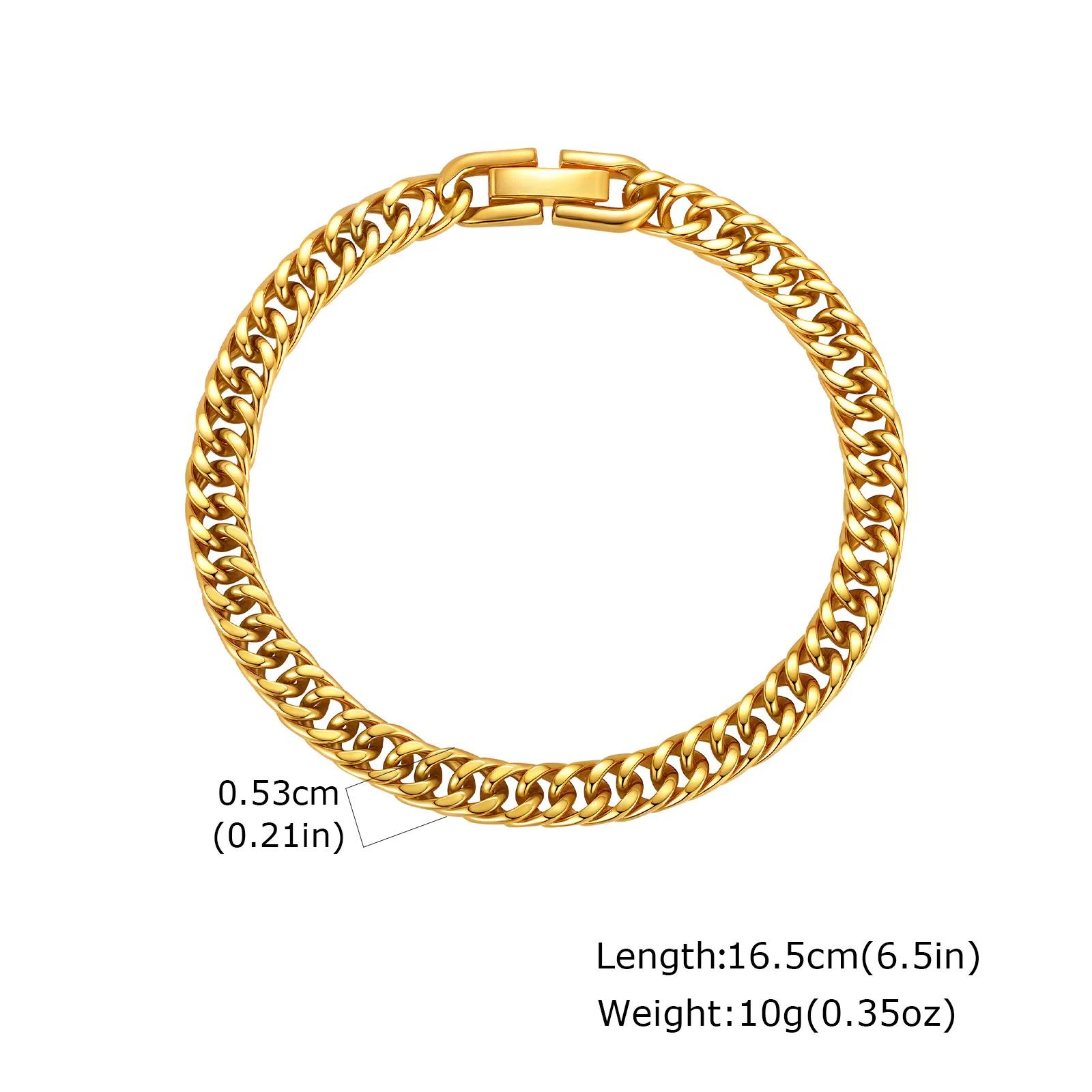 Casual Simple Style Classic Style Solid Color 201 Stainless Steel Cuban Link Chain Curb Chain Bracelets