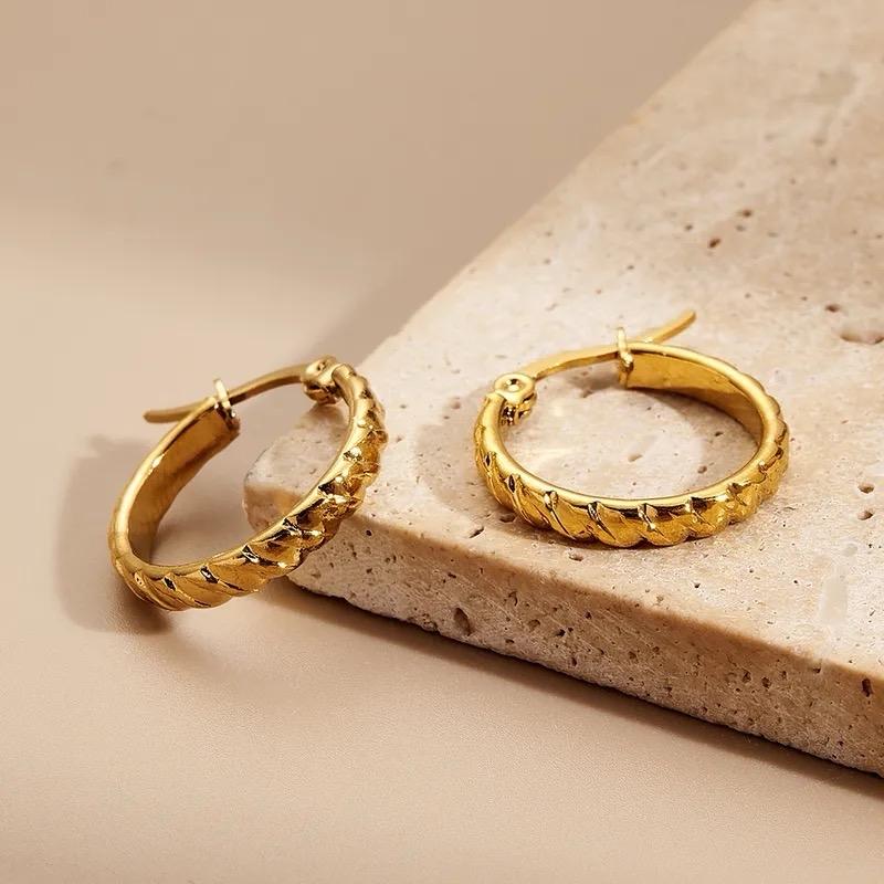 Classic Hoop - Stainless Steel Hoop for Everything Everyday Classic Hoop Made from Stainless Steel Gold-Tone Earrings