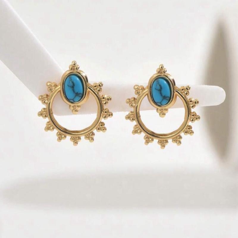 Turquoise studs - Stainless steel studs earrings