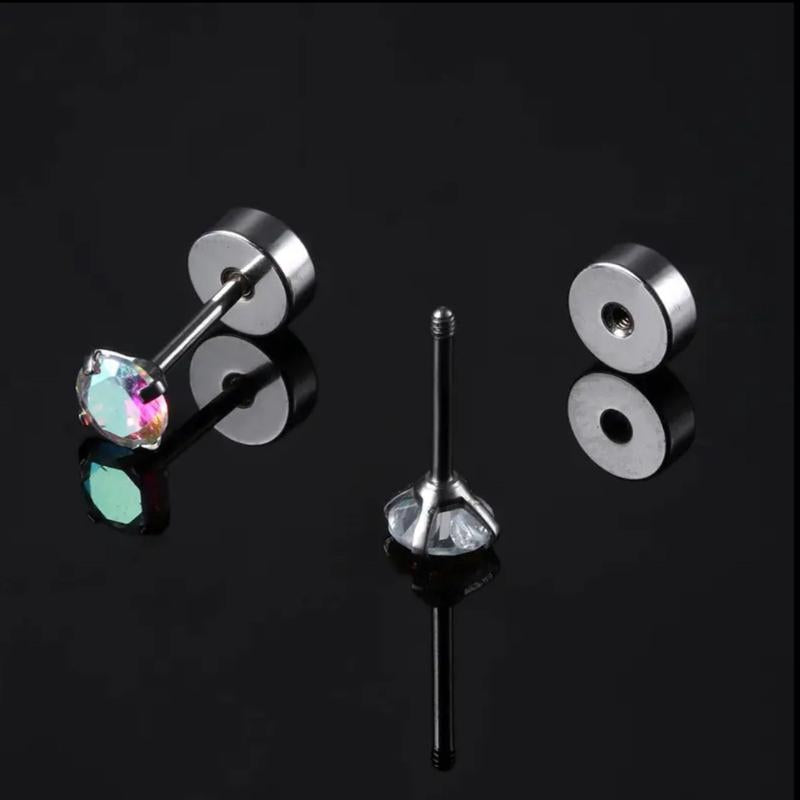 Multi Flat back stud Bundle in Stainless steel, 4 pairs in each bundle