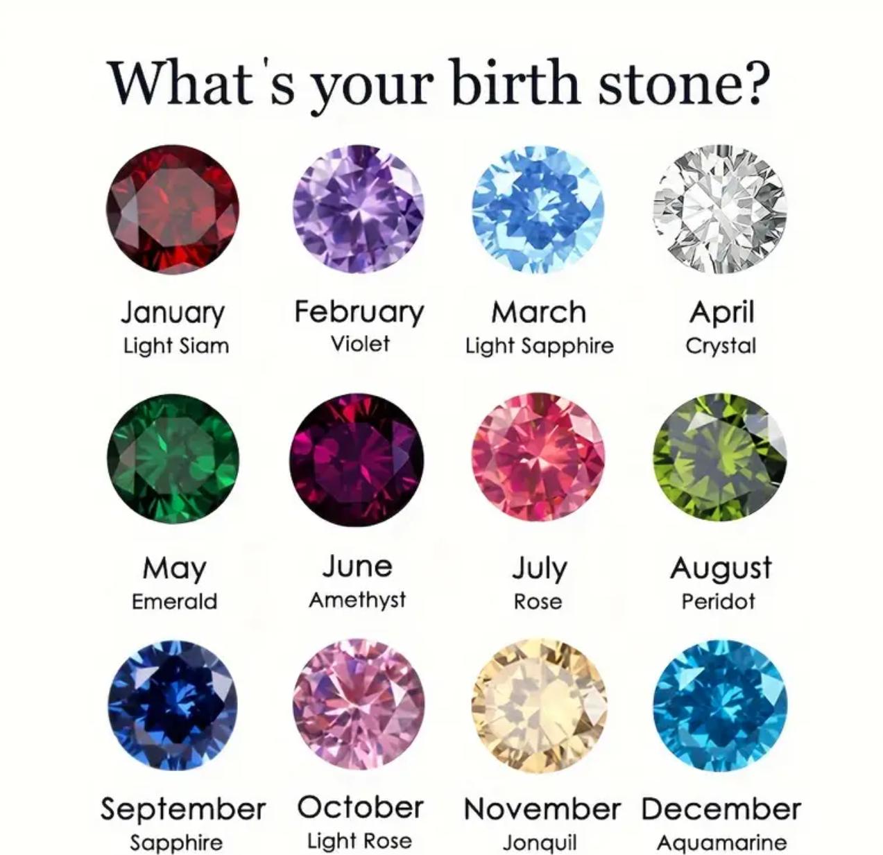 Birth Rhinestones Design Charm Pendant Stainless Steel