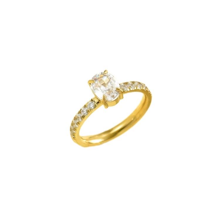 Oval Ring - Stainless Steel Zircon 18K Gold Plated Rings
