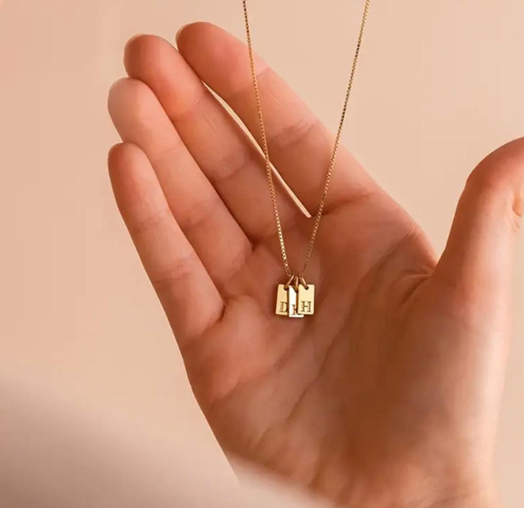 Cuba Initial -  Steel Alphabet Charm Pendant only NO Chain- 26 Letters Nameplate for DIY Necklace Jewelry Making Accessories