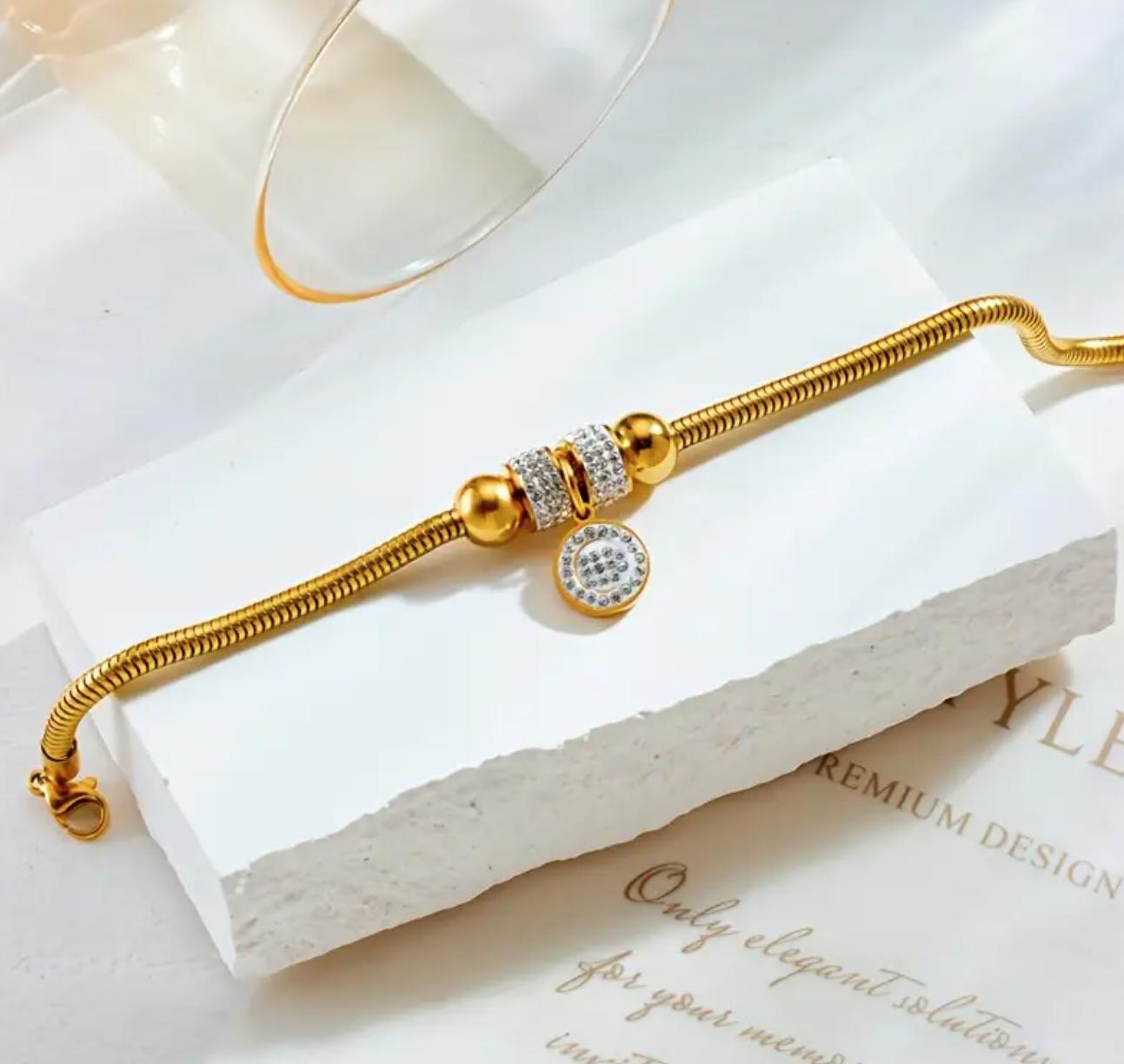 Charm Bracelet - Stainless Steel Women'S Bracelet with Synthetic Cubic Zirconia