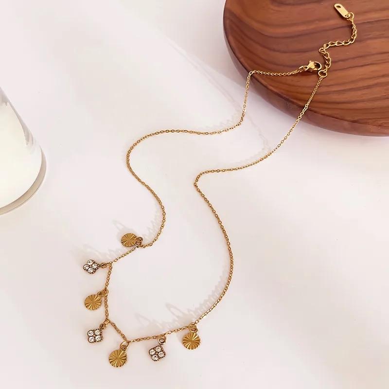 Bring me Luck Necklace / 18K Gold Plated  For Women Gold Color Stainless Steel Pendant Necklace