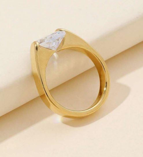 Clear Ring - Stainless Steel Cubic Zirconia Ring