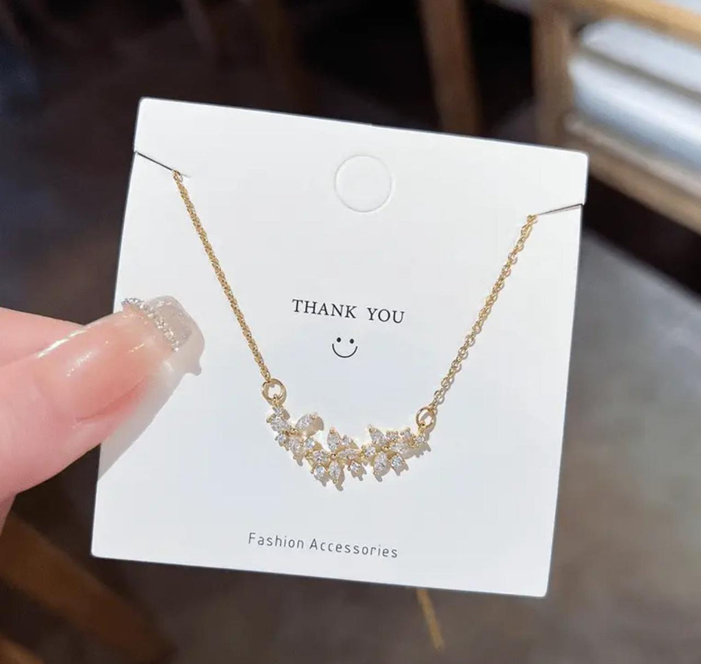 Jasmine Necklace - Stainless Steel Necklace with Cubic Zirconia Pendant - Versatile & Exquisite Accessory