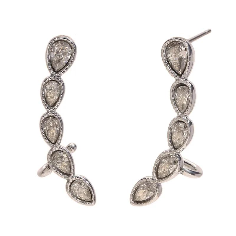Pear cuff studs - Stainless steel cuff earring