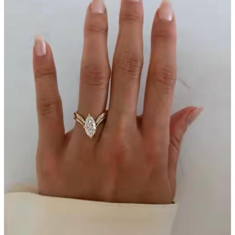 Marquise Cut Ring - Stainless steel Ring in gold & silver