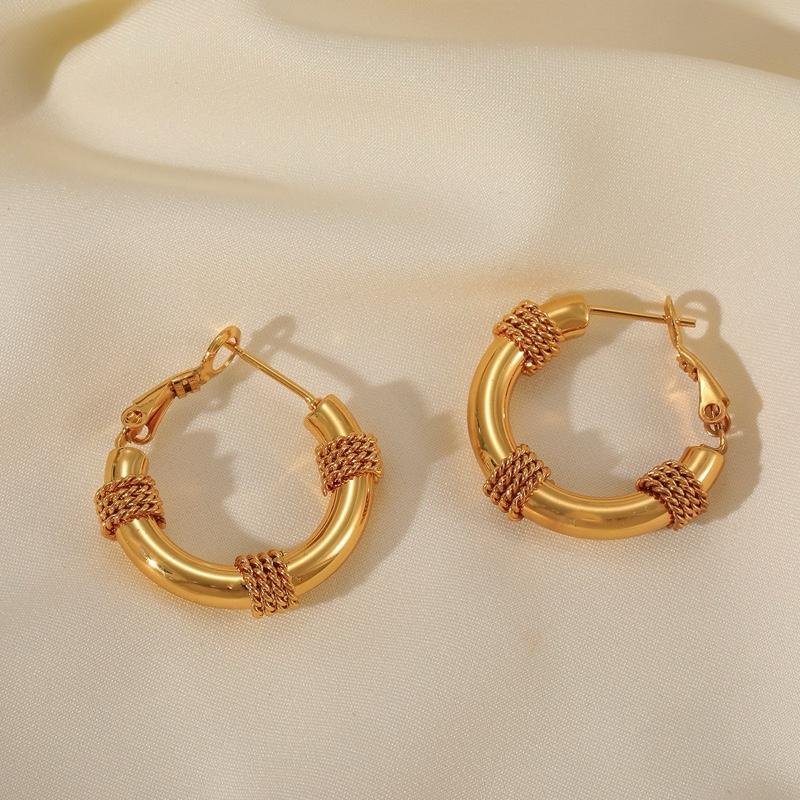 Hoops - Stainless steel 18K gold plated hoops and stud earnings