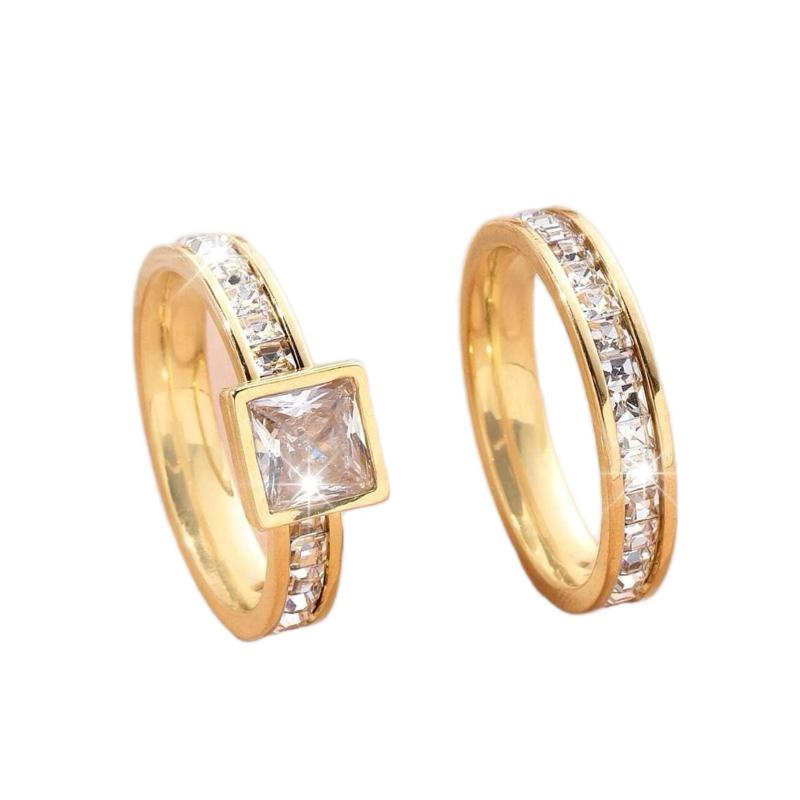 Marry me Ring - Stainless Steel Gold square Gorgeous Engagement Rings