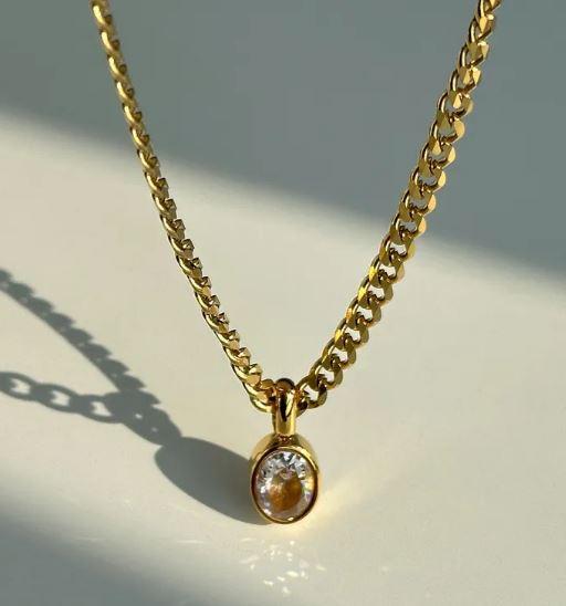 Britney Necklace - Stainless Steel Pendant necklace 45cm Long