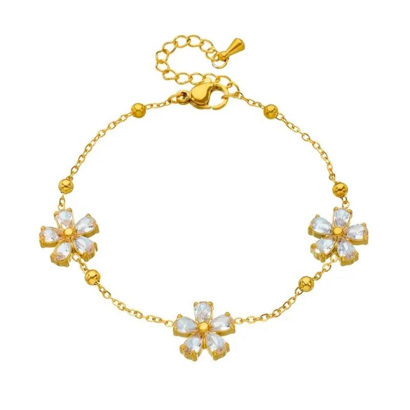 Florence Necklace Set - Stainless Steel Flower Jewelry Set for Women - Includes Necklace & Earrings