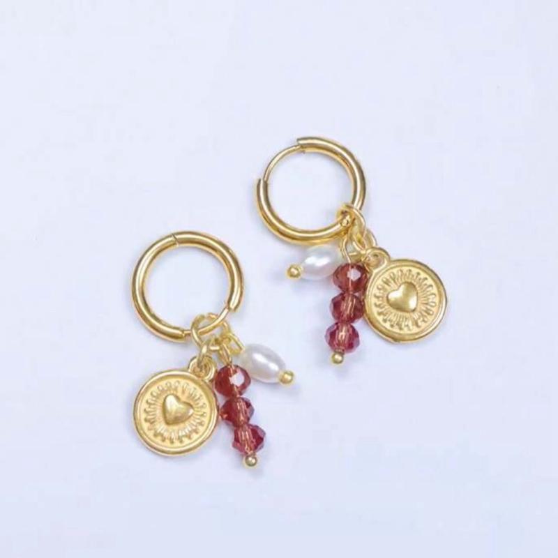 Nora Earrings - Stainless Steel Everyday Earrings with Colorful Beads and Charms for Daily Wear