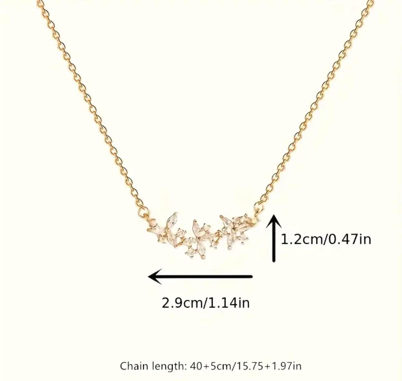 Jasmine Necklace - Stainless Steel Necklace with Cubic Zirconia Pendant - Versatile & Exquisite Accessory