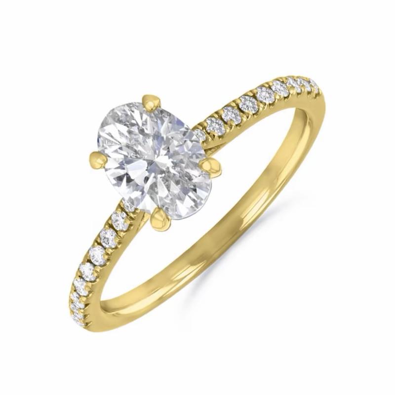 Oval Ring - Stainless Steel Zircon 18K Gold Plated Rings