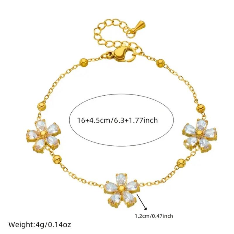 Florence Necklace Set - Stainless Steel Flower Jewelry Set for Women - Includes Necklace & Earrings